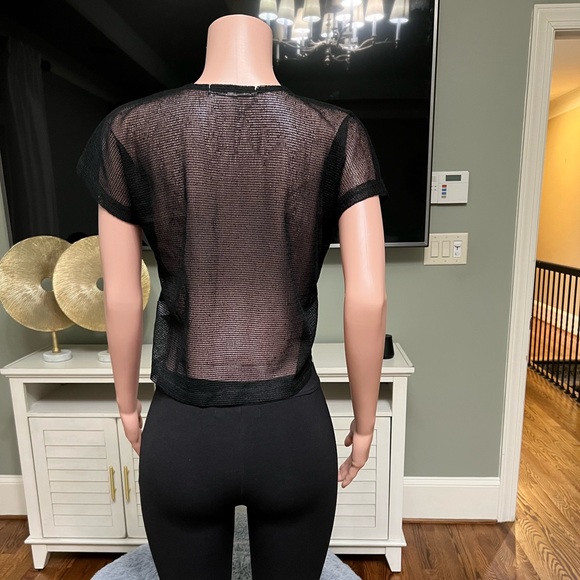 Black Netted Crop Top. Very Cute! Size L. New! - Picture 2 of 3